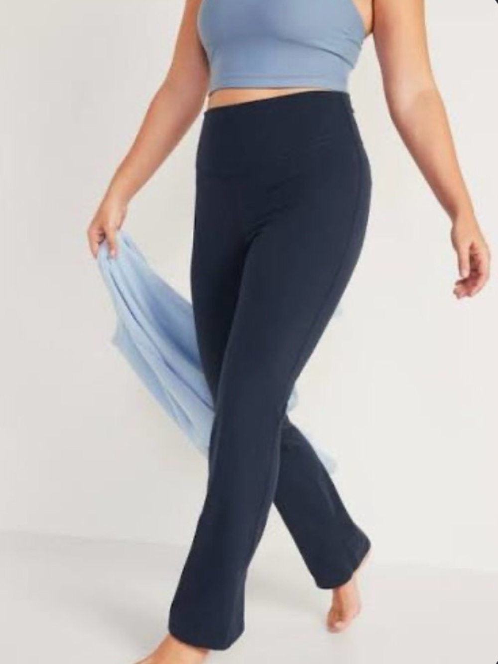 NWT Old Navy Powerchill Navy Blue Extra High Rise Slim Boot-Cut Pants (size L)